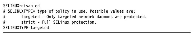 使用config文件禁用selinux